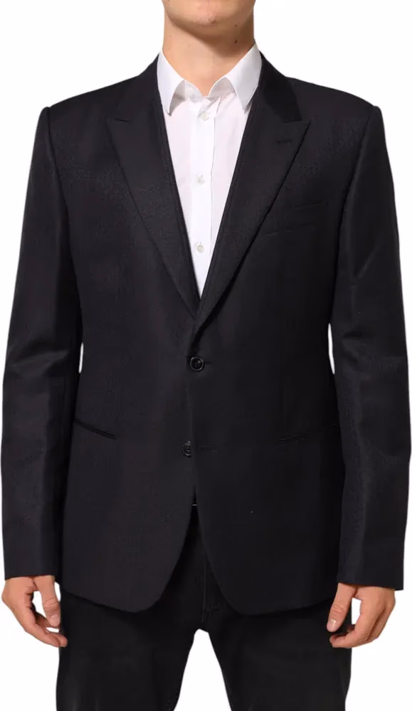 Dolce & Gabbana Black Wool 2 Buttons Suit Jacket Men Blazer