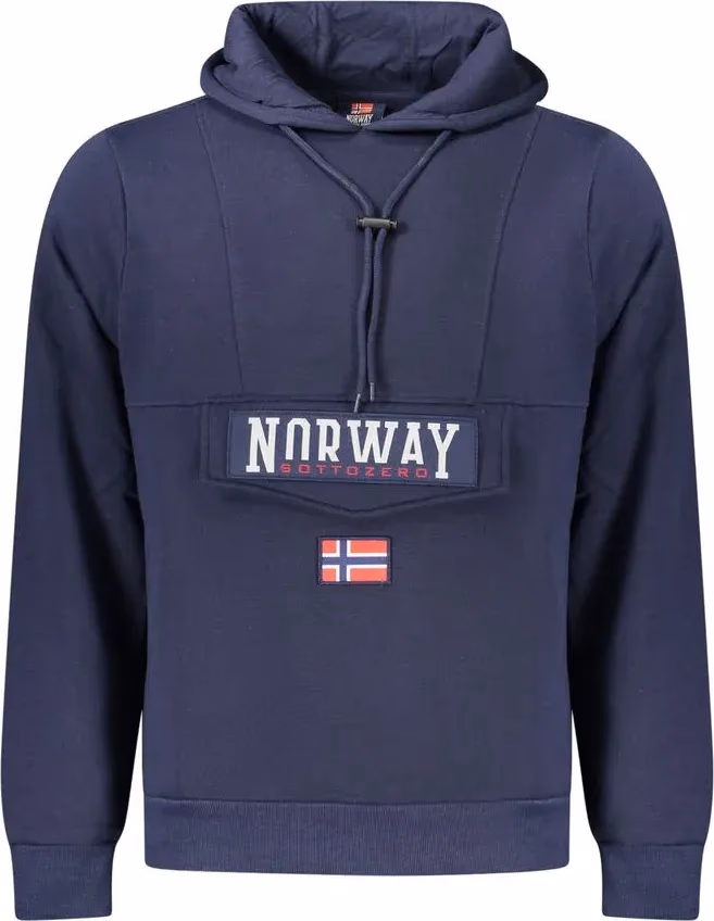 Norway 1963 Blue Cotton Men's Hooded Sweatshirt