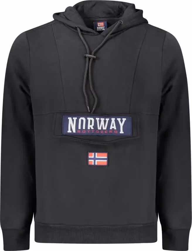 Norway 1963 Black Cotton Men's Hooded Sweatshirt