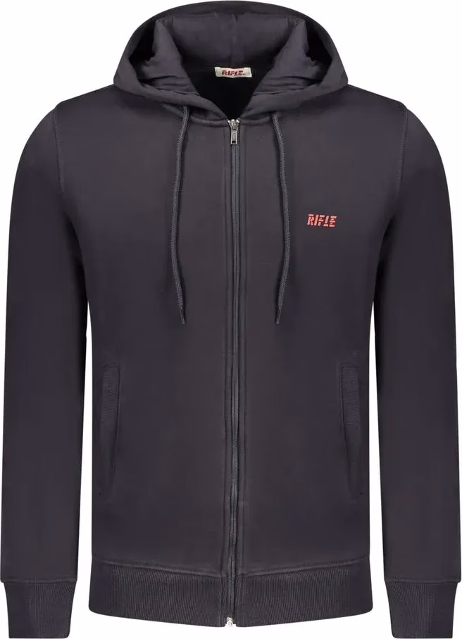 Rifle Blue Cotton Men's Hooded Sweatshirt