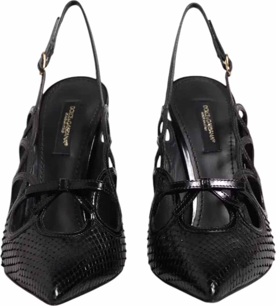 Dolce & Gabbana Leather High Heels Slingback Shoes