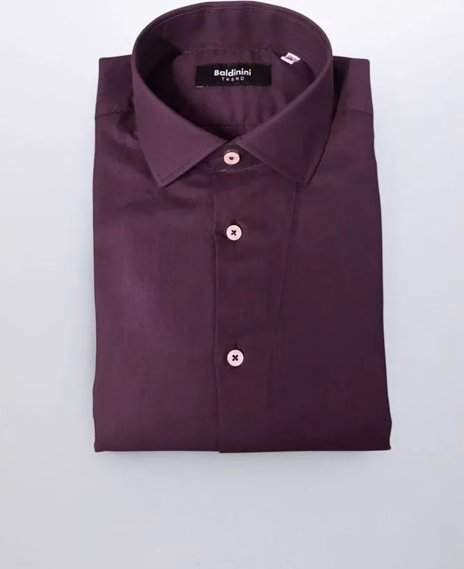 Baldinini Trend Purple Cotton Men Shirt