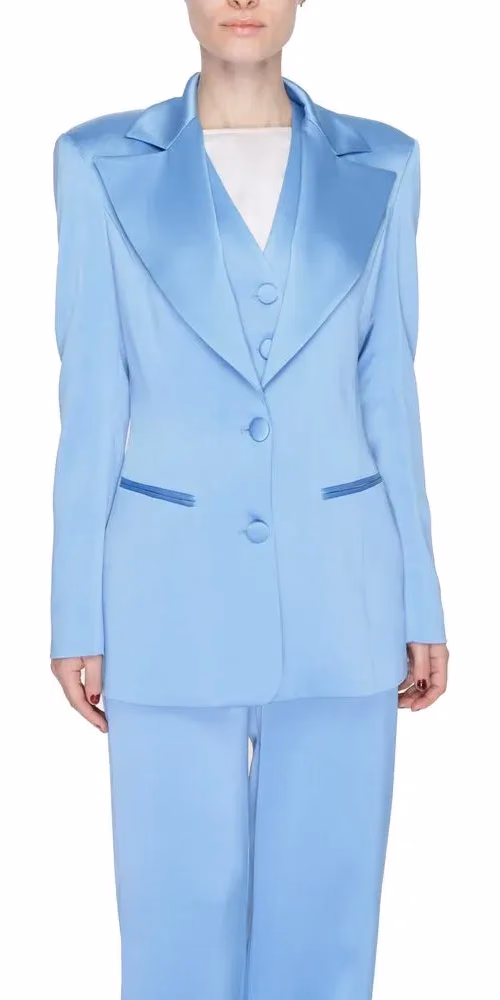 Silence Blue Polyester Blazer