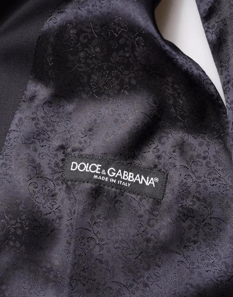 Dolce & Gabbana Blue Wool Single Breasted 3 Piece Men Suit