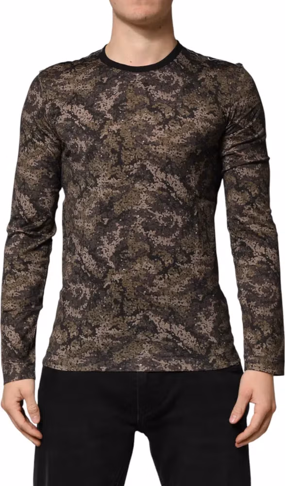 Dolce & Gabbana Multicolor Camouflage Long Sleeves T-shirt