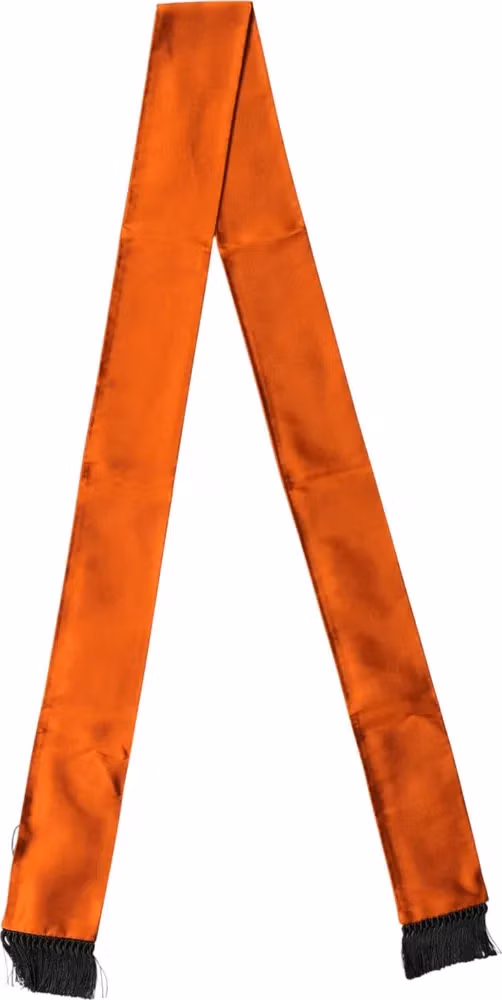 Dolce & Gabbana Orange Silk Fringes Neck Wrap Foulard Scarf