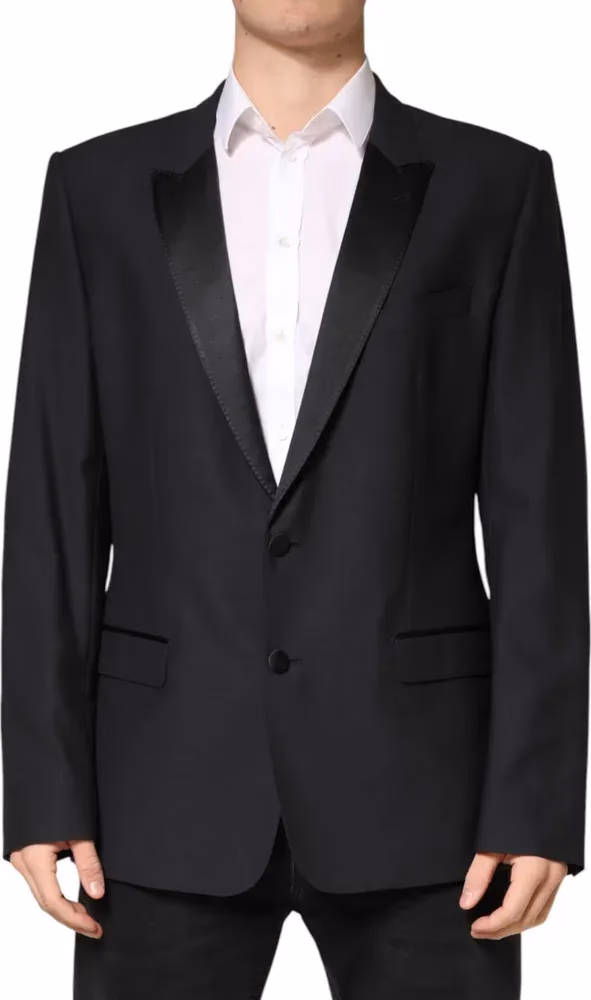 Dolce & Gabbana Black MARTINI Single Breasted Jacket Blazer