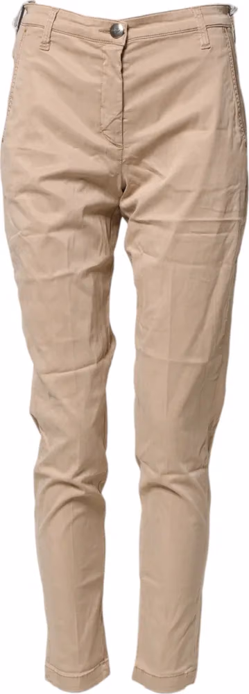 Jacob Cohen Beige Lyocell Skinny High Waist Chino Casual Pants