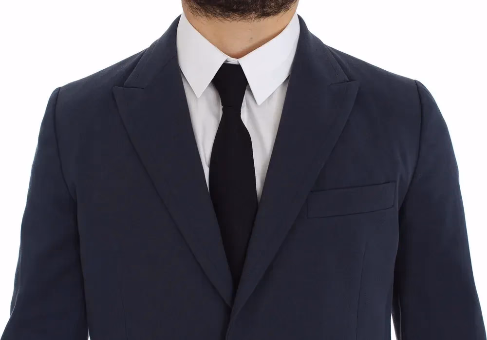 Dolce & Gabbana Blue Cotton Stretch Casual Blazer